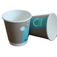 Custom Printed 16oz Disposable Double Wall Paper Coffee Cup With Cover