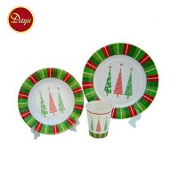 Wholesale cartoon pattern printed disposable birthday paper plates and cups