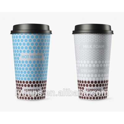 logo printed disposable paper coffe cups